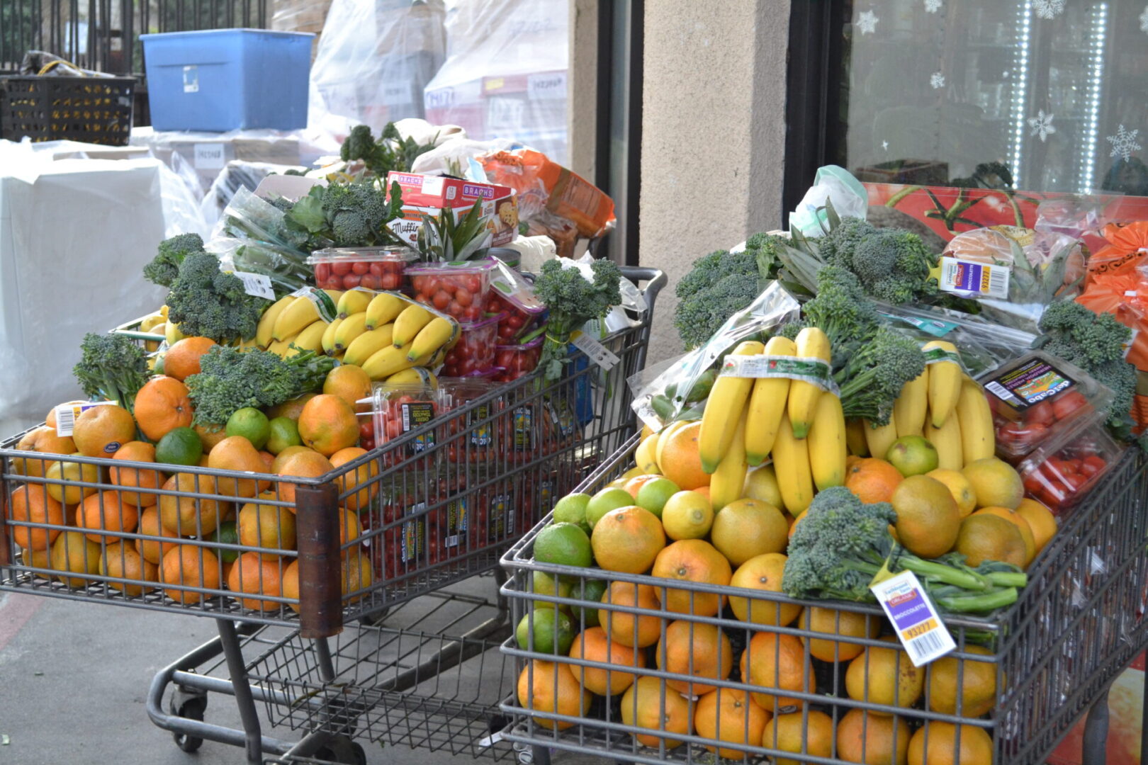 A Cart Filled With Fruits Of Different Types